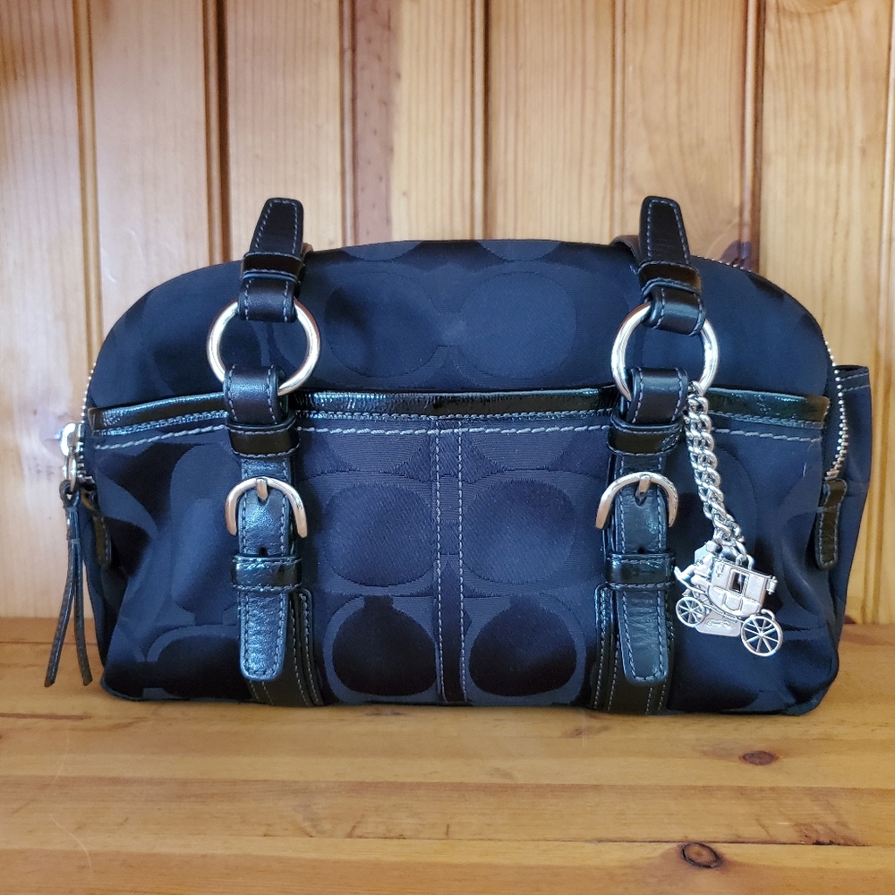 Coach black monogram bag